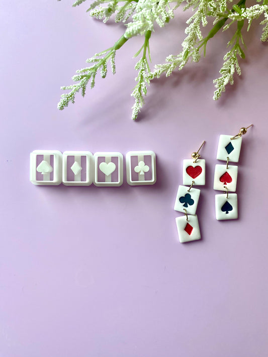Card Suit Spade Club Clover Heart Lucky Casino - Polymer Clay Cutter Set
