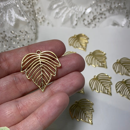 Leaf Deco - Gold Tone - Jewelry Findings