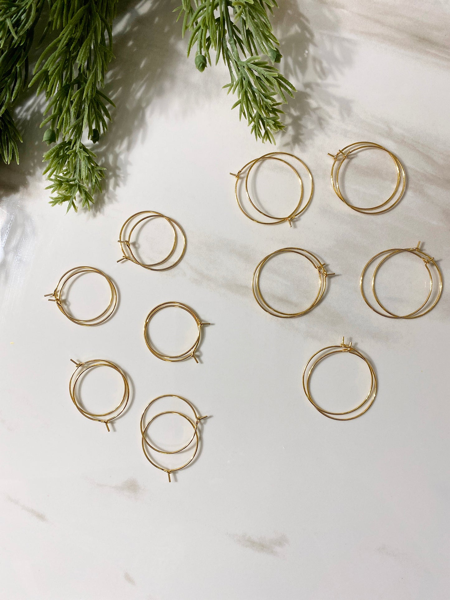 Real Gold Plated Hoops (10 PCS) - Jewelry Findings