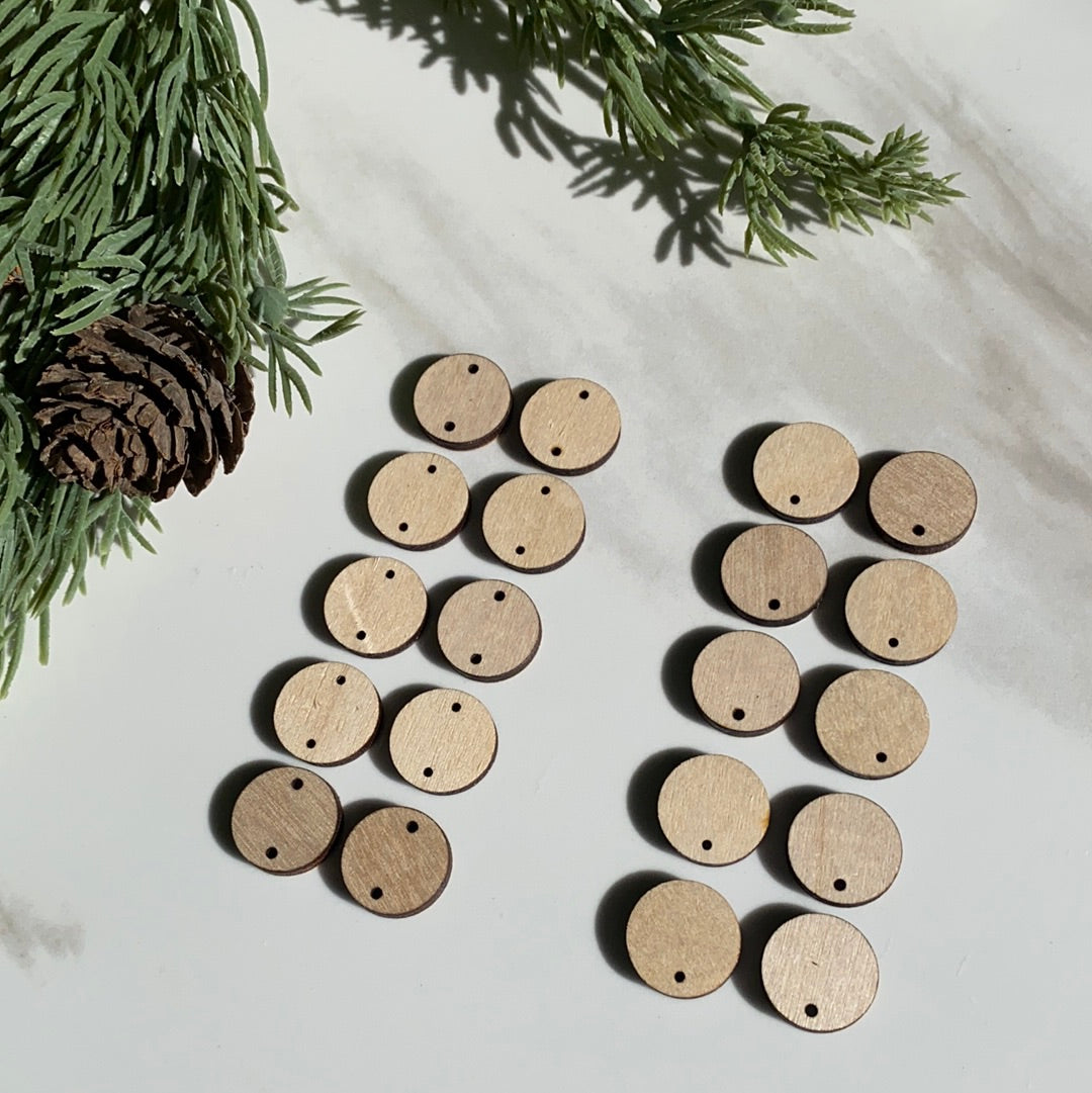Wood Circle Stud Connectors (10 Pc) - Jewelry Findings