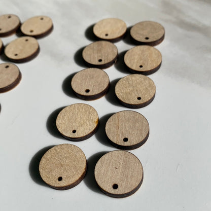 Wood Circle Stud Connectors (10 Pc) - Jewelry Findings